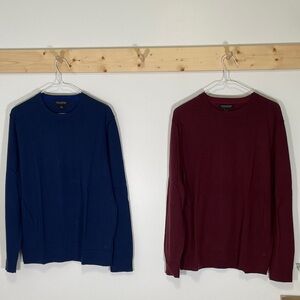Banana Republic Crewneck Sweaters - Blue and Burgundy